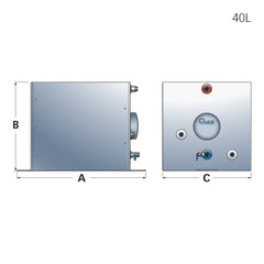 Nautic boiler BXS 25L & 40L by Quick - dimensions | EYS