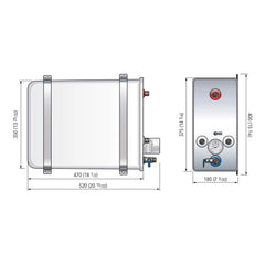 Nautic boiler BX 16L by Quick - dimensions | EYS