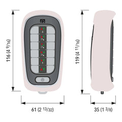Hand held transmitters by Quick - dimensions | EYS