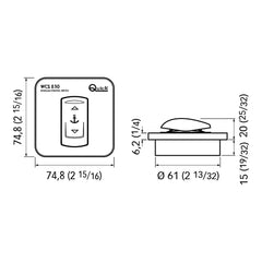 WCS 830 windlass control board by Quick - dimensions | EYS